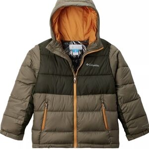 Columbia Youth Olive and Orange Hooded Jacket